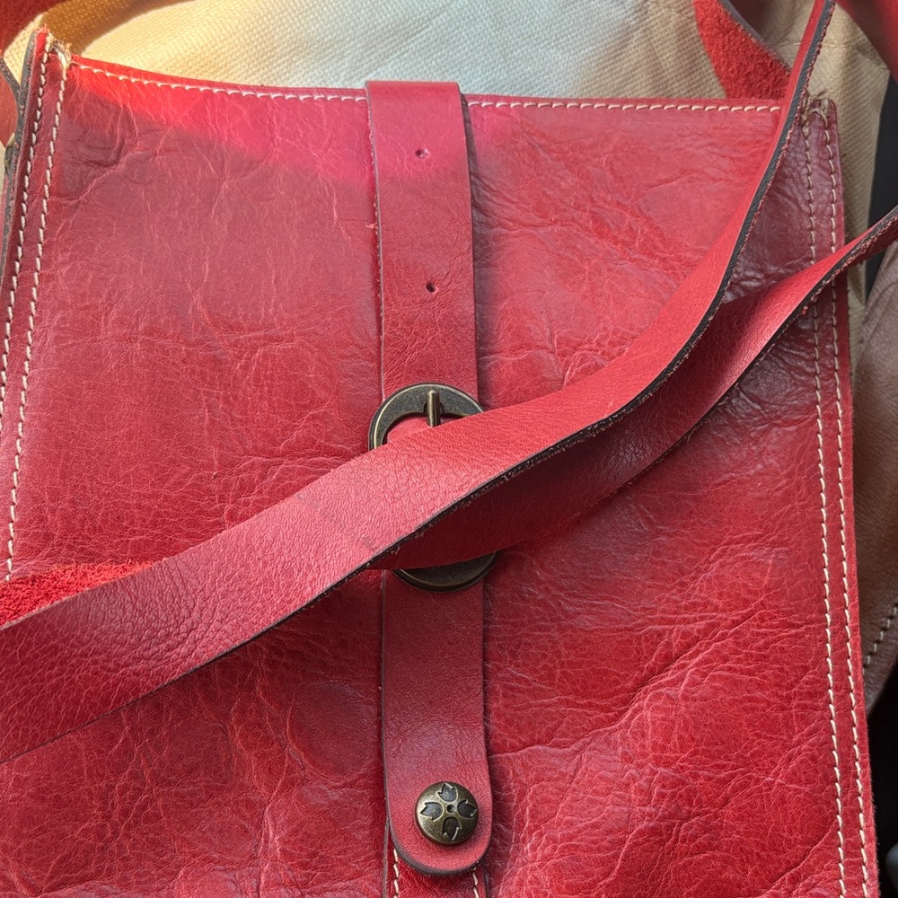 Elegant Red Leather Crossbody Bag Patricia Nash